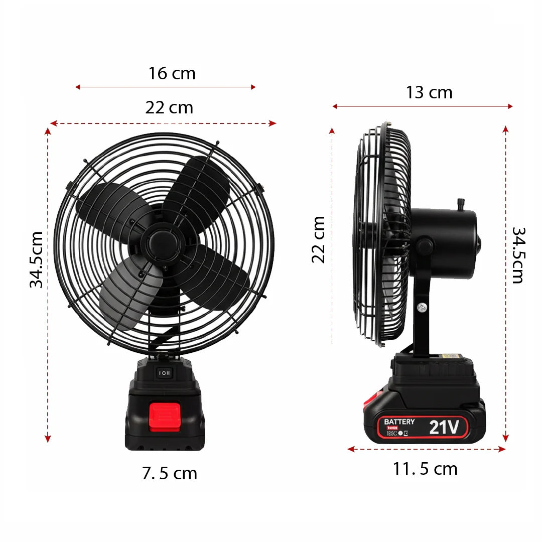 Ventilador inalámbrico doble batería – más horas de frescura