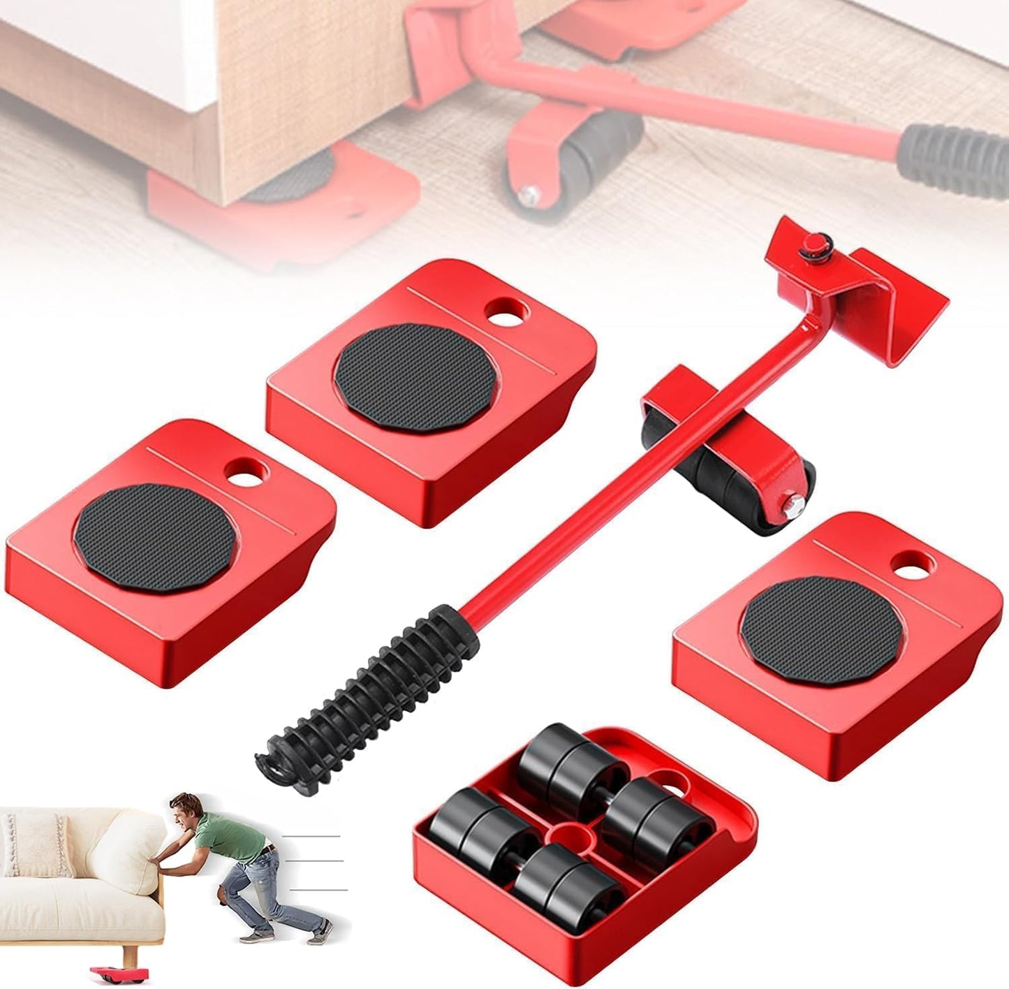 Kit De Deslizamiento y Transporte de: Mueble, Sofás, Gabinete y Refrigeradores pesadas
